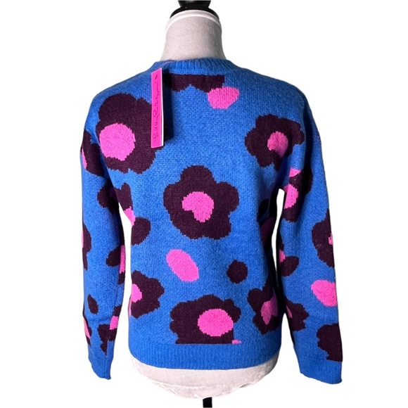 Lilly Pulitzer Ferrara Sweater Blue Flare Growl and Prowl Jacquard Print Size XS - Picture 10 of 16